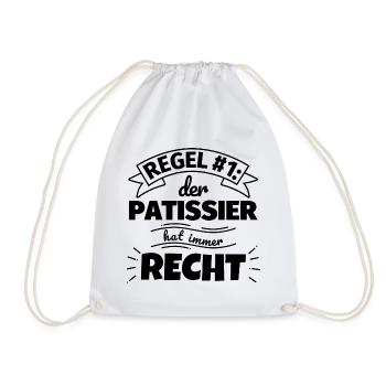 Patissier Geschenke – Hat immer Recht - Turnbeutel - Weiß - Vorne