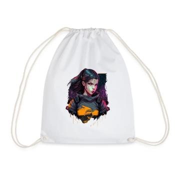 Cool Drawing of a Futuristic Women - Drawstring Bag - white - Front
