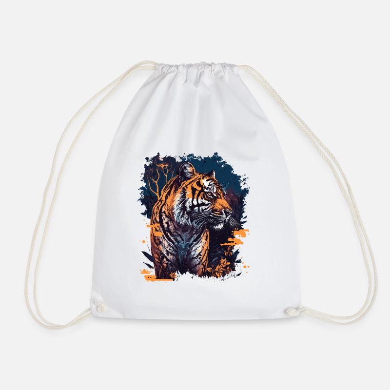 Tiger - Turnbeutel - Weiß