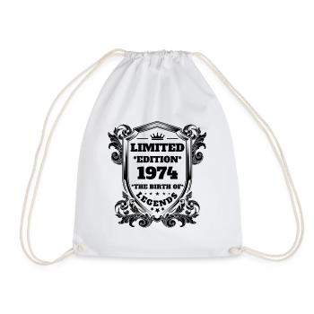 1974 Birthday vintage Vintage Retro - Drawstring Bag - white - Front