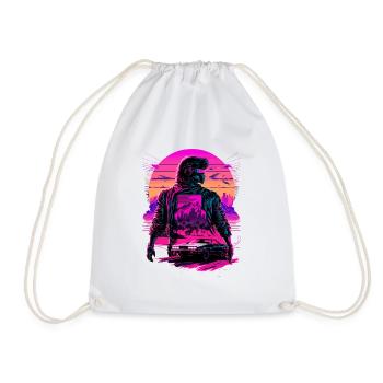 Futuristic Synthwave - Drawstring Bag - white - Front