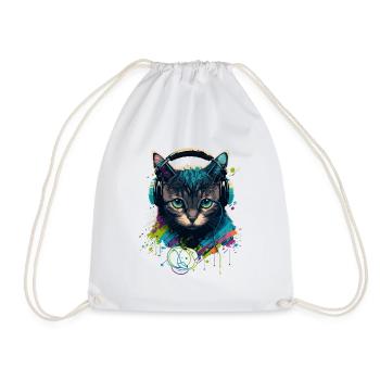 Chat et mélomane - Sac de sport léger - blanc - Devant