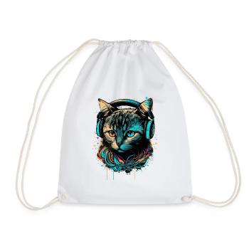 Cat Lover - Drawstring Bag - white - Front