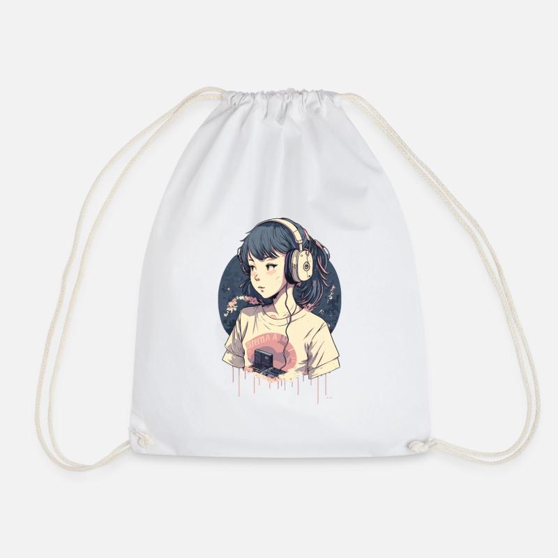 Kawaii Anime Mädchen - Turnbeutel - Weiß