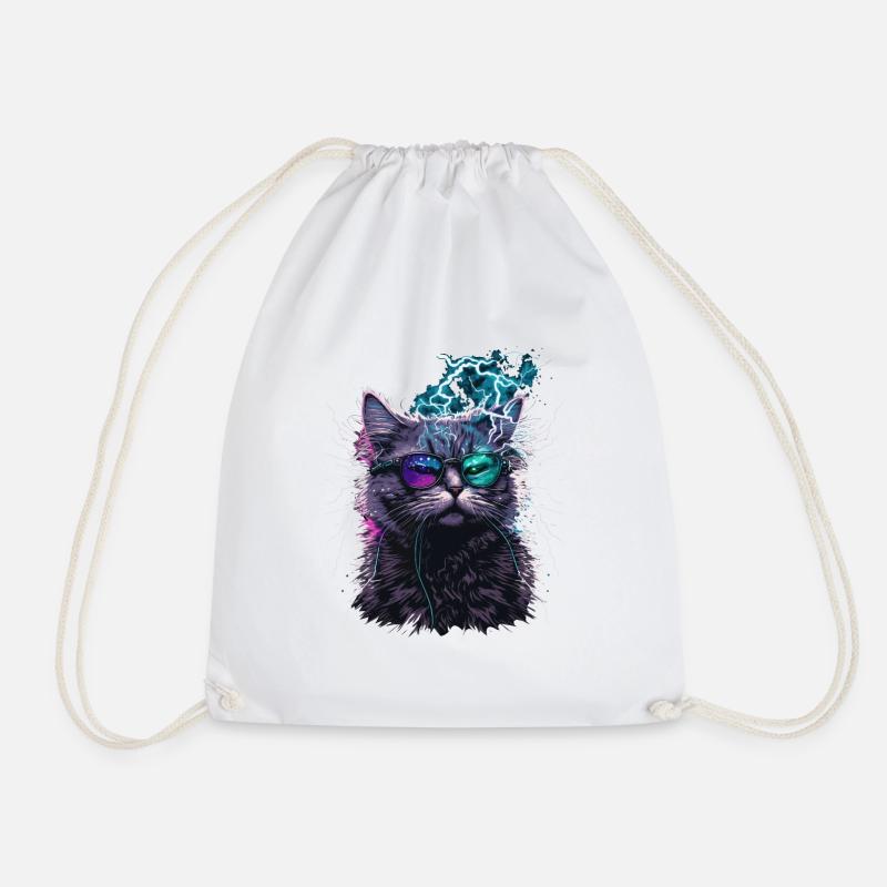 Thunder Cat - Drawstring Bag - white