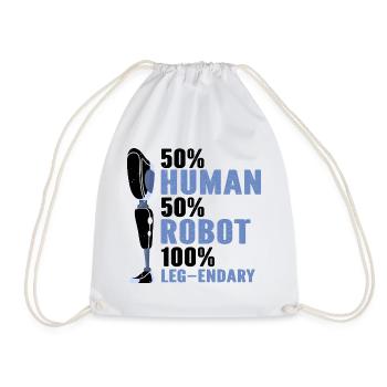 Artificial leg design for leg prostheses - Drawstring Bag - white - Front