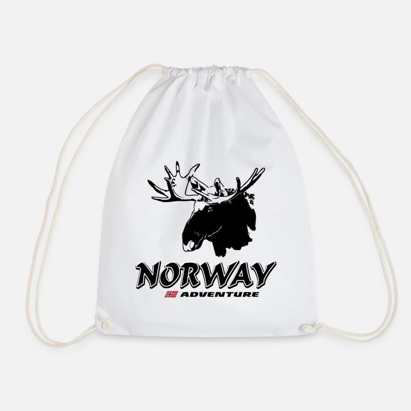 Norwegen - Elch - Turnbeutel - Weiß