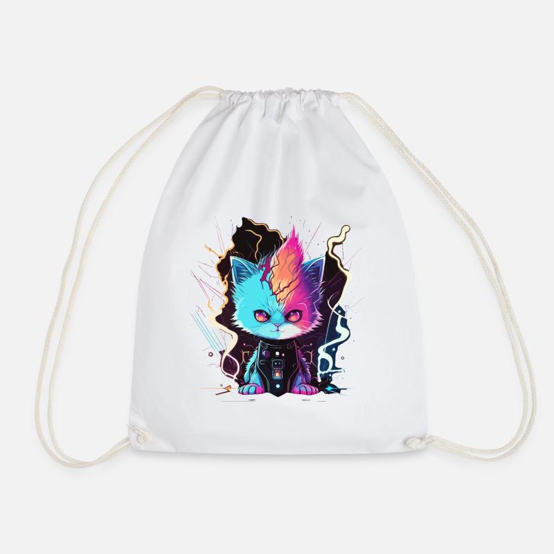 Rockin Kitty - Sac de sport léger - blanc