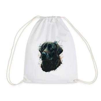 Labrador Retriever on Paint Background - Drawstring Bag - white - Front