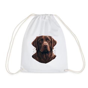 Entzückender brauner Labrador Retriever - Turnbeutel - Weiß - Vorne