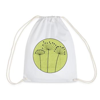 Dried Flower Minimal - Drawstring Bag - white - Front