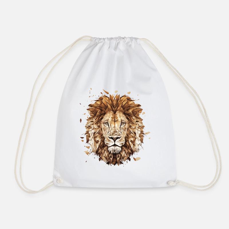 Lion pride, Discover our lion - Drawstring Bag - white