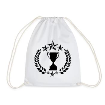 Couronne de laurier avec coupe et étoiles - Sac de sport léger - blanc - Devant