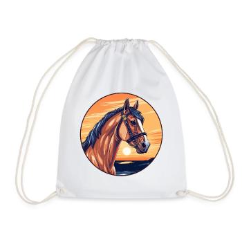 Sunset Mane Splendor - Drawstring Bag - white - Front
