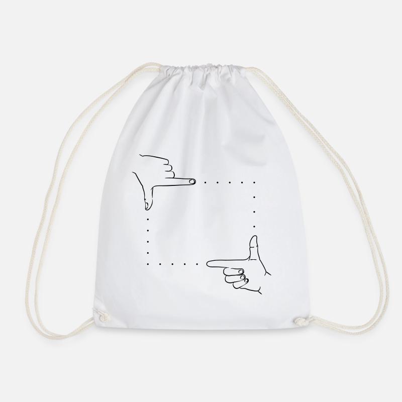 Hand Signals Image Detail - Drawstring Bag - white