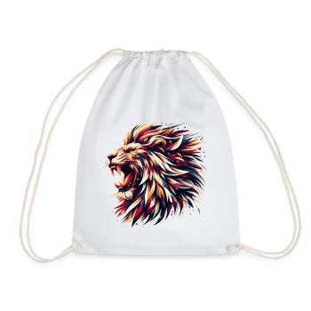 Lion rugit cadeau géométrique - Sac de sport léger - blanc - Devant