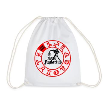 Twelve signs zodiac sign Aquarius Aquarius - Drawstring Bag - white - Front