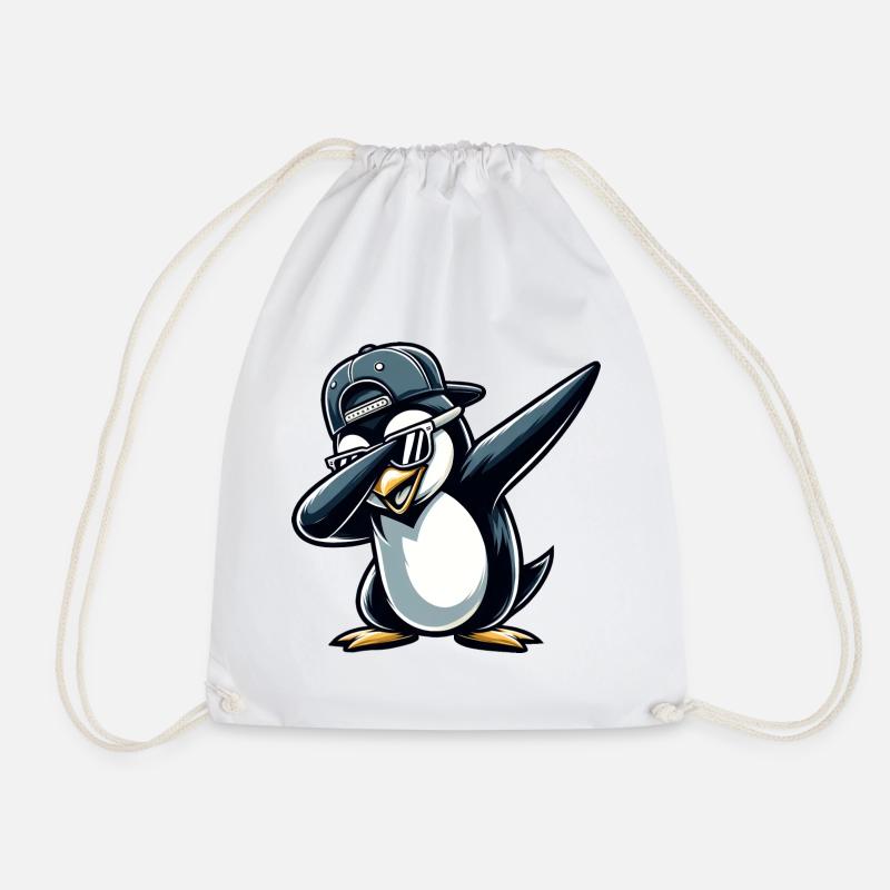 Cooler Pinguin Dabbing - Turnbeutel - Weiß