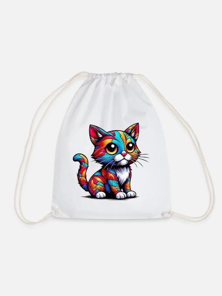 Katze - Turnbeutel - Weiß