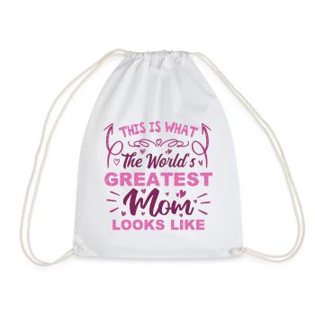 This Is What The World's Greatest Mom Looks Like - Drawstring Bag - white - Front
