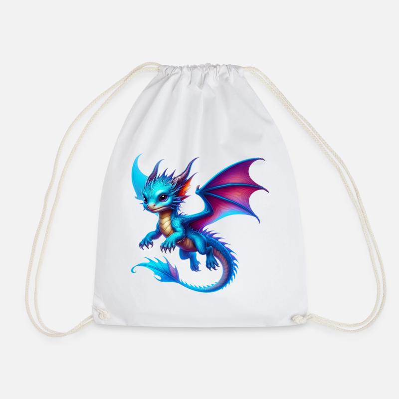 Drache - Turnbeutel - Weiß