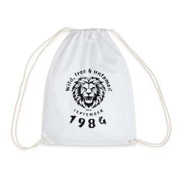 40. Geburtstag Wild, free & untamed since 09/1984 - Turnbeutel - Weiß - Vorne