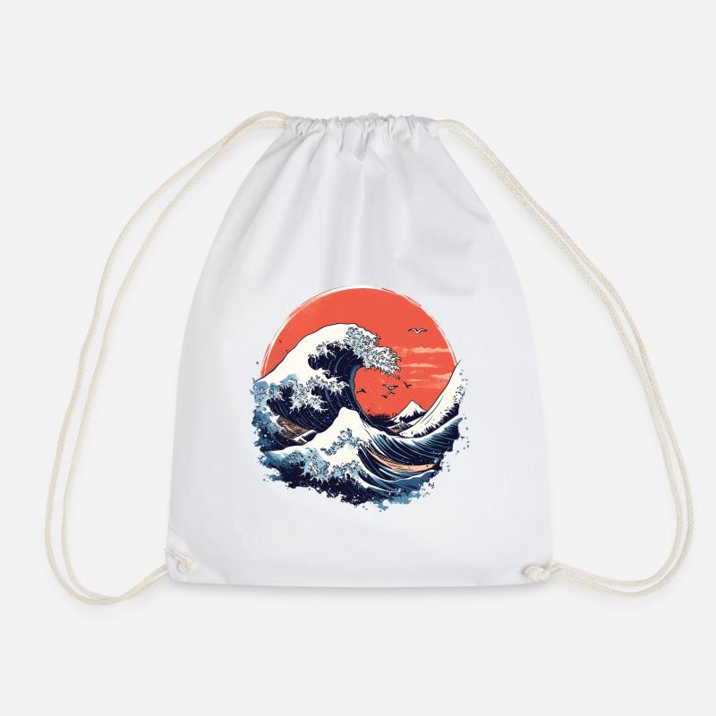 Vagues de style Hokusai - Sac de sport léger - blanc