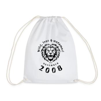 16. Geburtstag Sauvage, libre et indompté depuis 11/2008 - Sac de sport léger - blanc - Devant