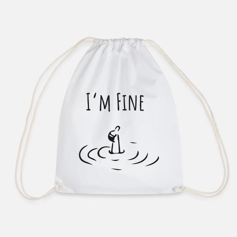 I’m Fine. Minimalistisches Self-Irony Statement - Turnbeutel - Weiß