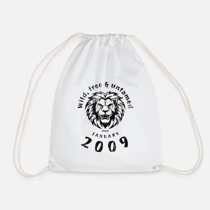 16. Geburtstag Wild, free & untamed since 01/2009 - Drawstring Bag - white