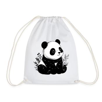 Panda - Turnbeutel - Weiß - Vorne