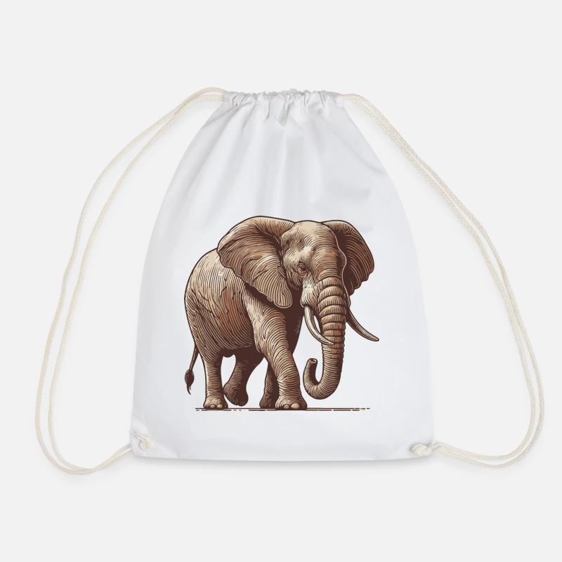 Elefant - Turnbeutel - Weiß