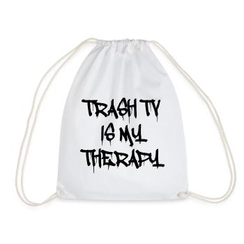 Trash TV Is My Therapy – Reality Show Love - Drawstring Bag - white - Front
