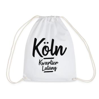 Köln Veedel Kwartier Latäng kölsch - Turnbeutel - Weiß - Vorne