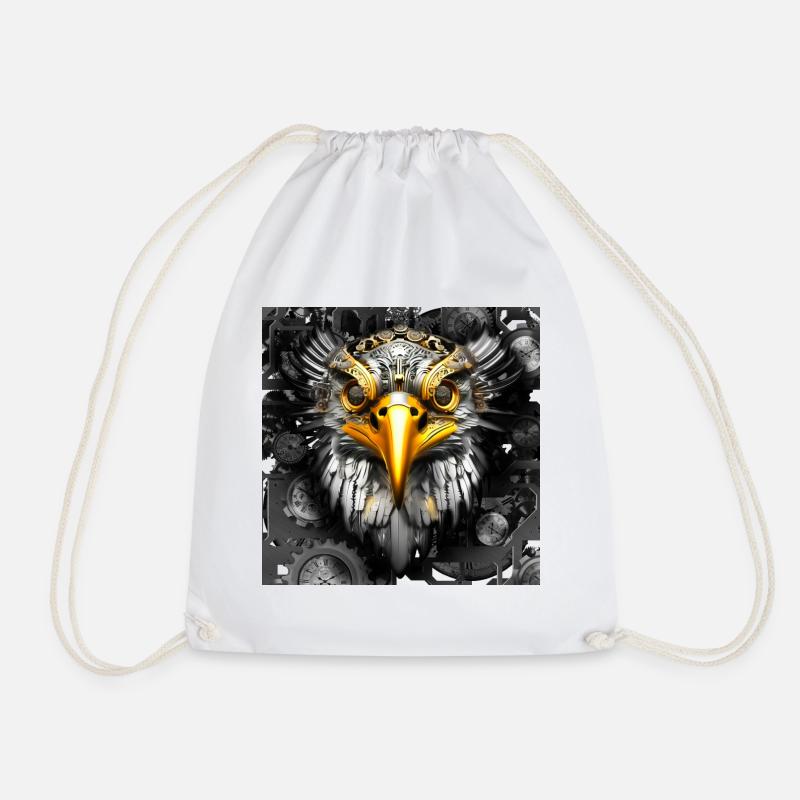 Steampunk Retro Style Greifvogel - Turnbeutel - Weiß