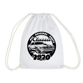 55. Geburtstag - Klassiker Musclecar 06/1970 - Turnbeutel - Weiß - Vorne