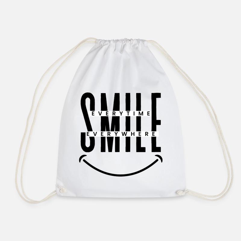 Smile Everytime, Everywhere  - Turnbeutel - Weiß