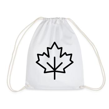 maple leaf - Drawstring Bag - white - Front
