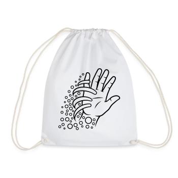 Minimalistische Hand Line Art - Turnbeutel - Weiß - Vorne