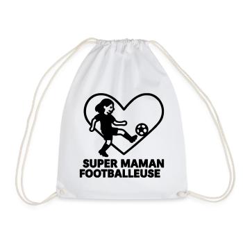 Super maman footballeuse – Cœur football - Sac de sport léger - blanc - Devant