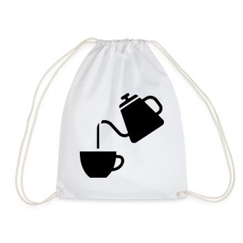 Pour Over Kaffee Kanne Minimalistisch - Turnbeutel - Weiß - Vorne