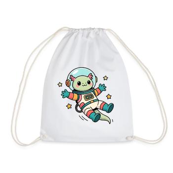 Axolotl Astronaut Kawaii - Drawstring Bag - white - Front