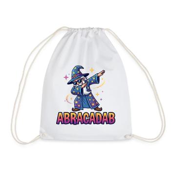 Abracadab Wizard Fantasy Meme - Drawstring Bag - white - Front