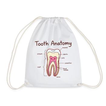 Tooth Anatomy Dental Assistant Dentist - Drawstring Bag - white - Front