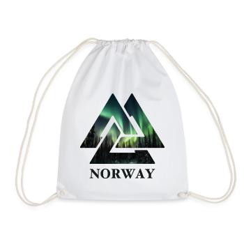 Nœud viking de Norvège, aurores boréales Scandinavie - Sac de sport léger - blanc - Devant