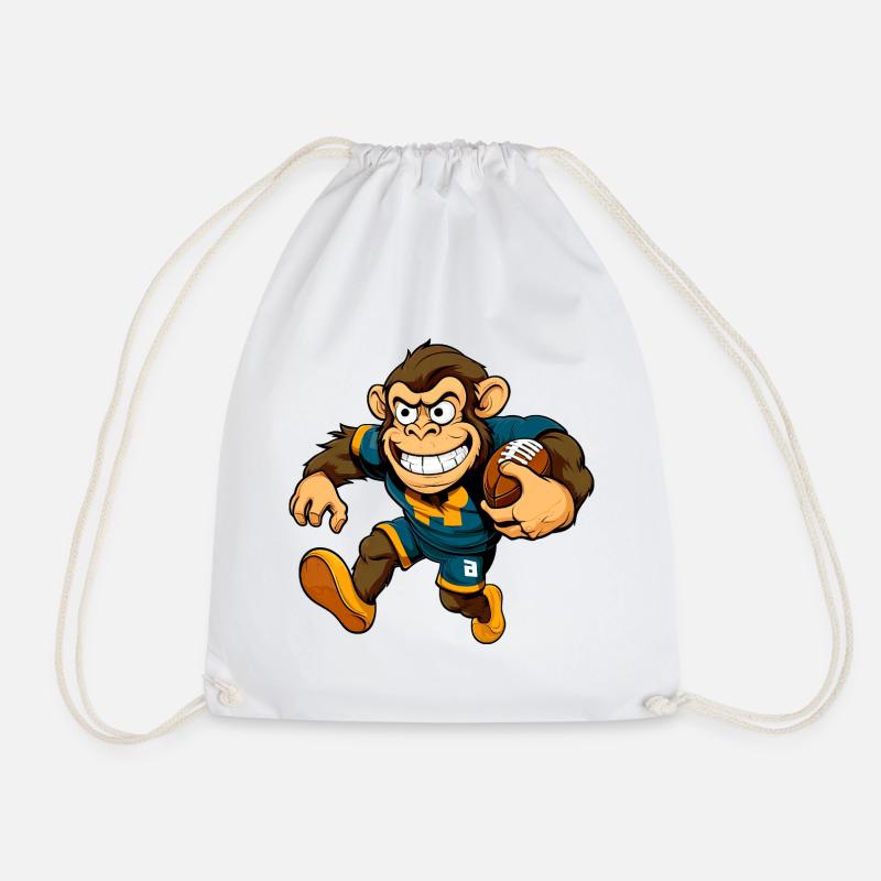 Monkey Rugby - Drawstring Bag - white