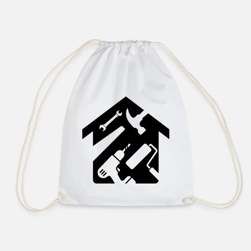 House Renovation Tool Handyman - Drawstring Bag - white
