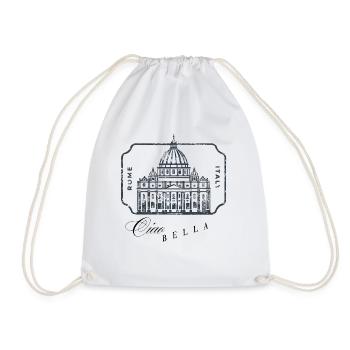 Rome Basilica Stamp Art - Drawstring Bag - white - Front
