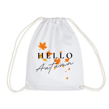Hello Autumn | Autumn Typography Shirt - Drawstring Bag - white - Front