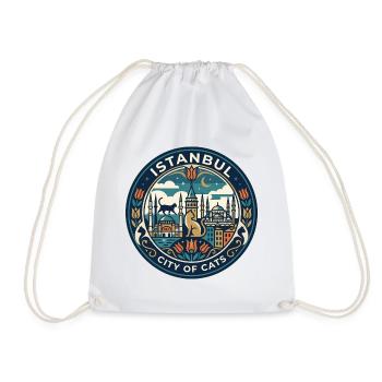 Istanbul Turkey Cats - Drawstring Bag - white - Front
